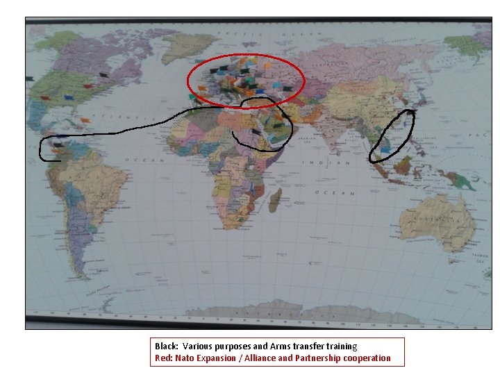 Black: Various purposes and Arms transfer training Red: Nato Expansion / Alliance and Partnership