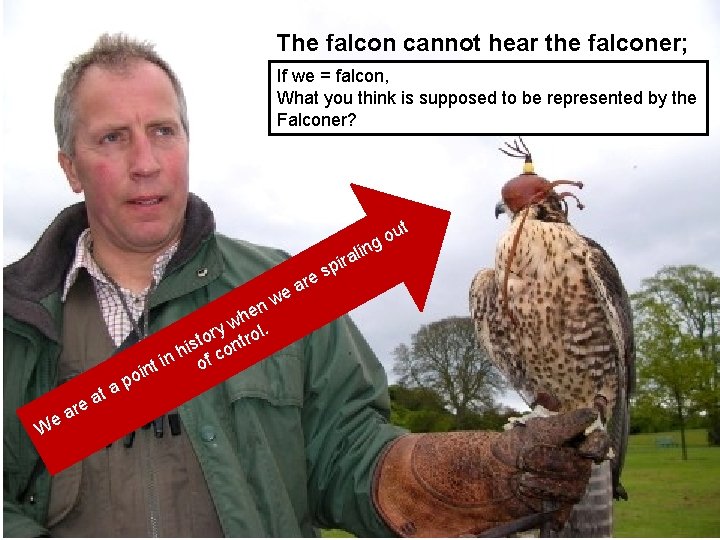 The falcon cannot hear the falconer; If we = falcon, What you think is
