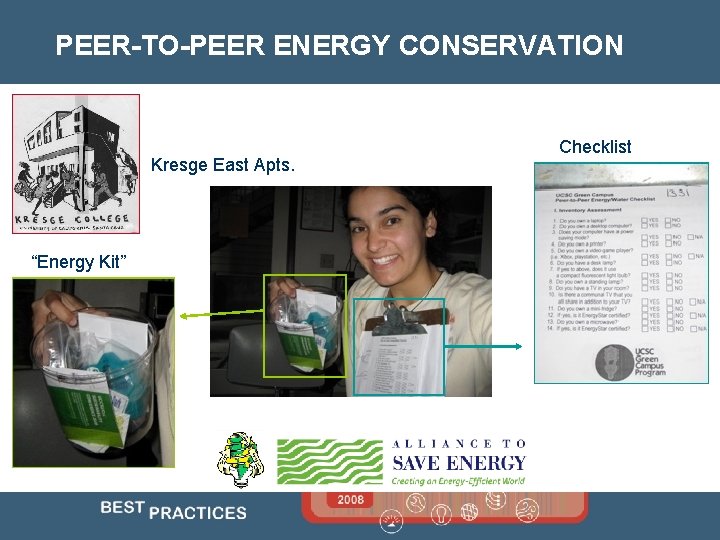 PEER-TO-PEER ENERGY CONSERVATION Kresge East Apts. “Energy Kit” Checklist 