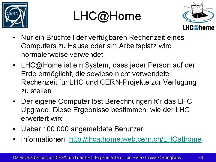 LHC@Home • Nur ein Bruchteil der verfügbaren Rechenzeit eines Computers zu Hause oder am