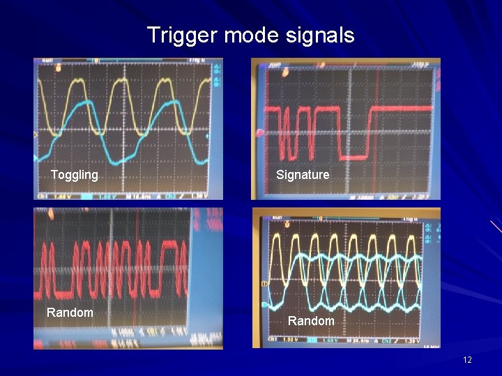 Trigger mode signals Toggling Random Signature Random 12 Trigger mode signals Toggling Random Signature Random 12