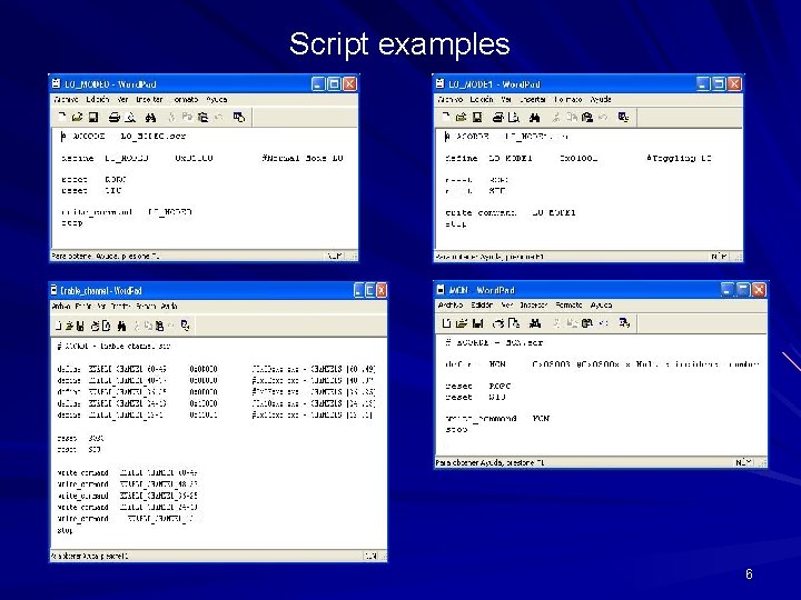 Script examples 6 Script examples 6