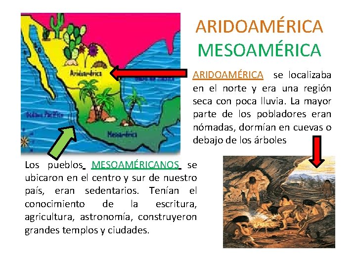 ARIDOAMÉRICA MESOAMÉRICA ARIDOAMÉRICA se localizaba en el norte y era una región seca con