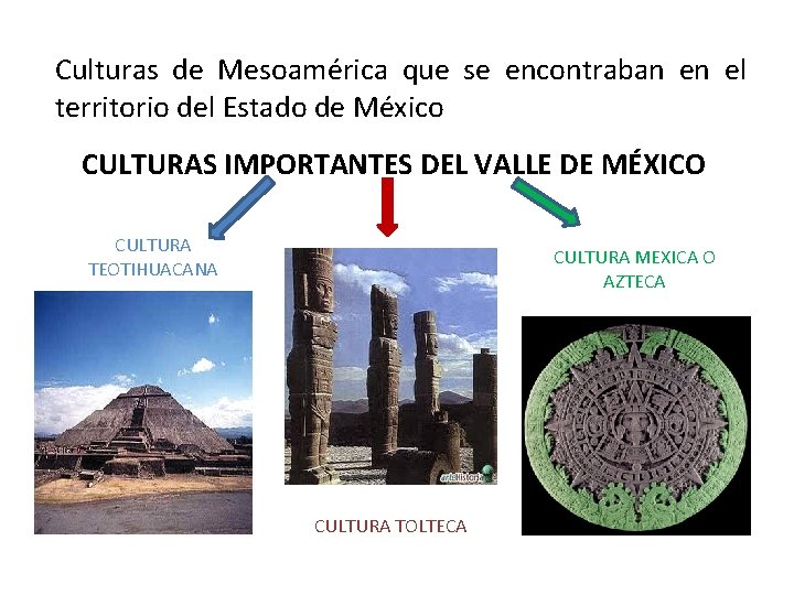 Culturas de Mesoamérica que se encontraban en el territorio del Estado de México CULTURAS