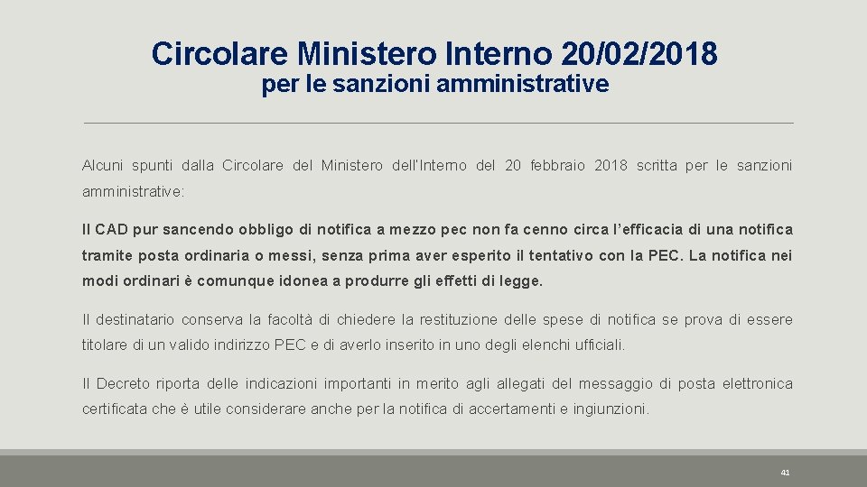 Circolare Ministero Interno 20/02/2018 per le sanzioni amministrative Alcuni spunti dalla Circolare del Ministero