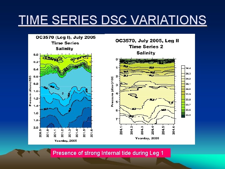 TIME SERIES DSC VARIATIONS Presence of strong Internal tide during Leg 1 