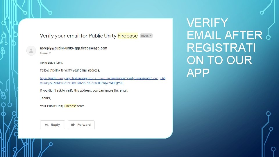 VERIFY EMAIL AFTER REGISTRATI ON TO OUR APP 