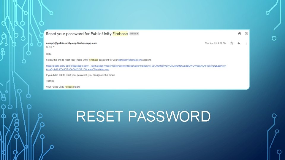RESET PASSWORD 