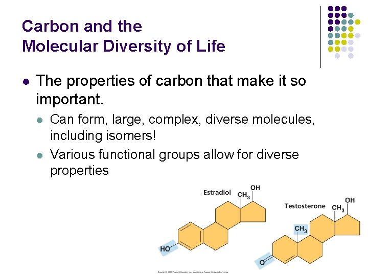 Carbon and the Molecular Diversity of Life l The properties of carbon that make