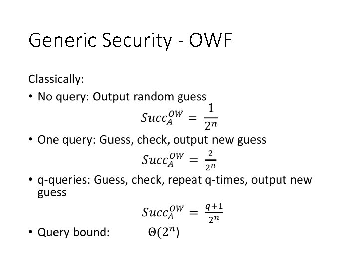 Generic Security - OWF • 