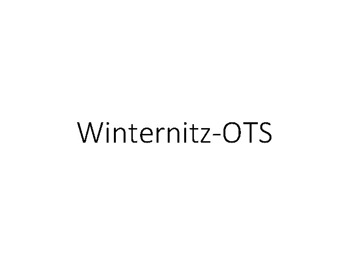 Winternitz-OTS 