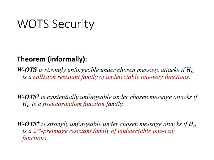 WOTS Security • 