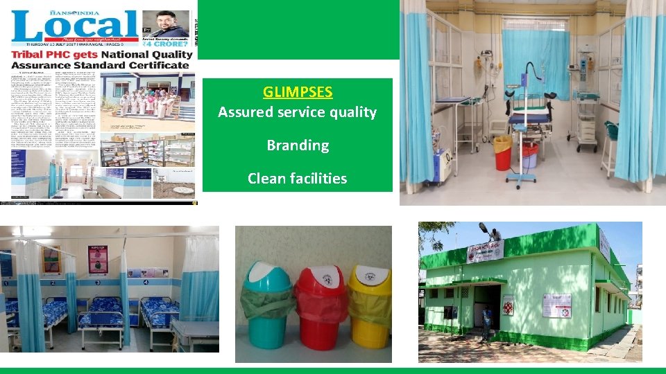 GLIMPSES Assured service quality Branding Clean facilities 