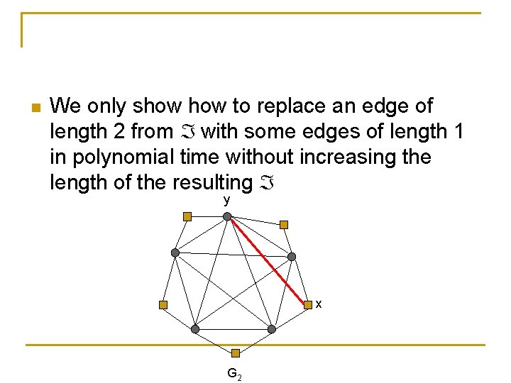 n We only show to replace an edge of length 2 from with some