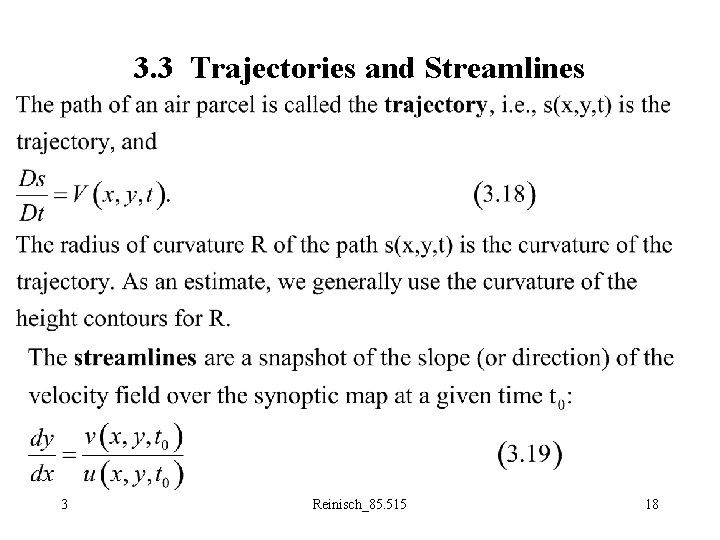 3. 3 Trajectories and Streamlines 3 Reinisch_85. 515 18 