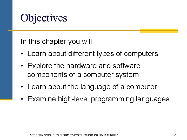 Objectives In this chapter you will: • Learn about different types of computers • Objectives In this chapter you will: • Learn about different types of computers •