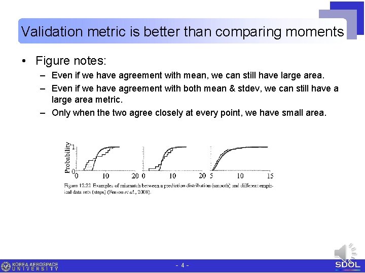 Validation metric is better than comparing moments • Figure notes: – Even if we