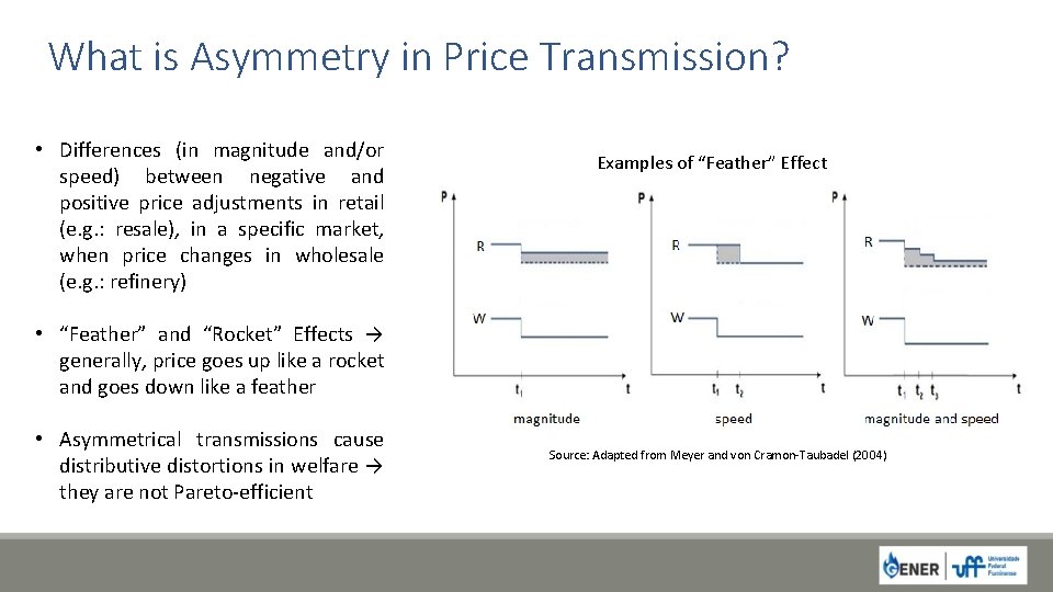 What is Asymmetry in Price Transmission? • Differences (in magnitude and/or speed) between negative