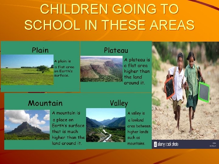 CHILDREN GOING TO SCHOOL IN THESE AREAS 