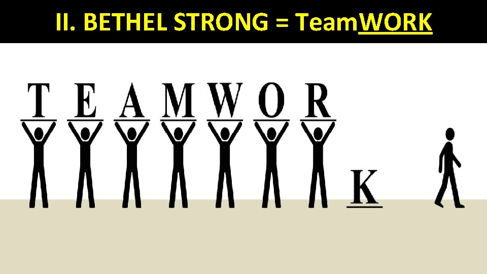 II. BETHEL STRONG = Team. WORK 