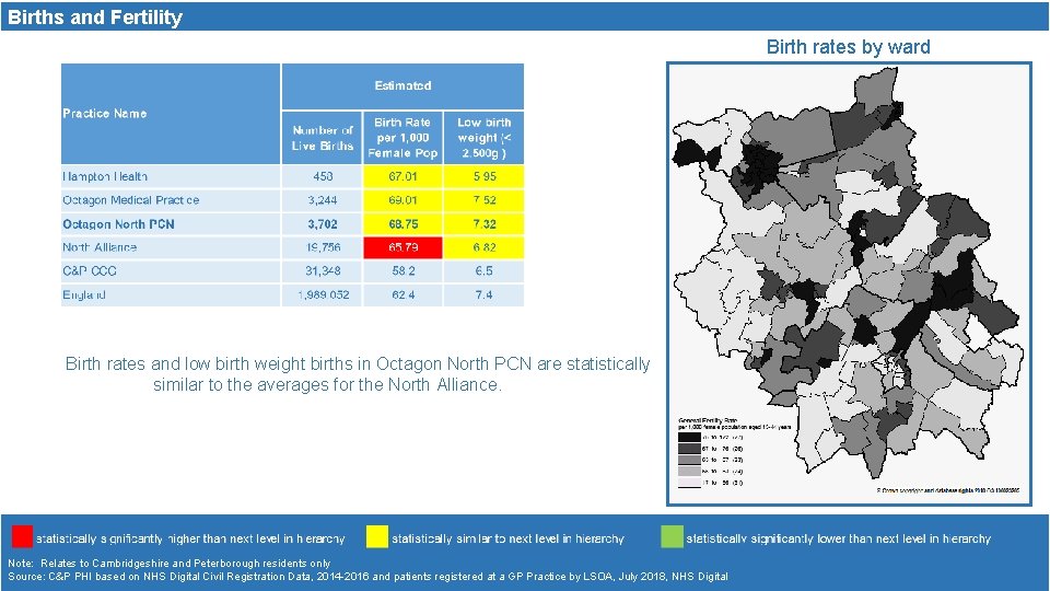 Births and Fertility Birth rates by ward Birth rates and low birth weight births
