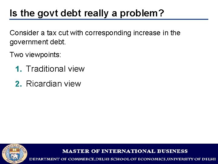 Is the govt debt really a problem? Consider a tax cut with corresponding increase