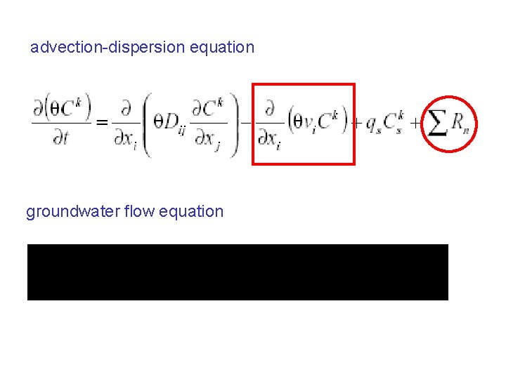 advection-dispersion equation groundwater flow equation 