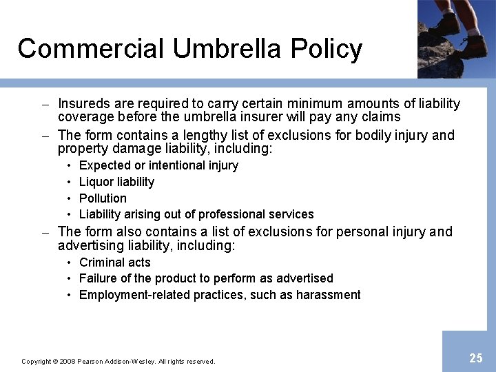 Commercial Umbrella Policy – Insureds are required to carry certain minimum amounts of liability