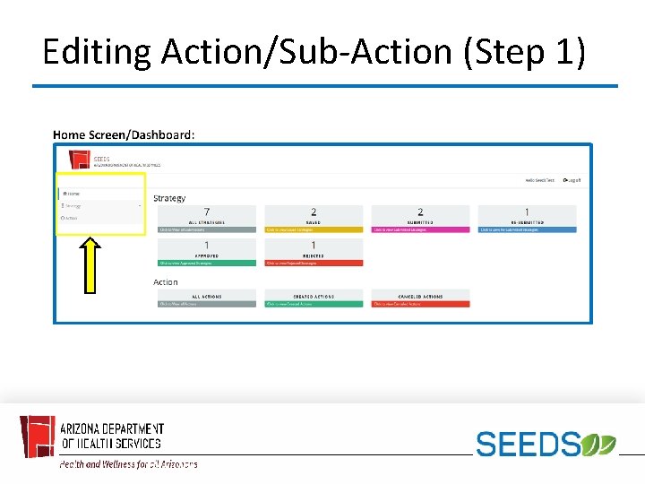 Editing Action/Sub-Action (Step 1) 