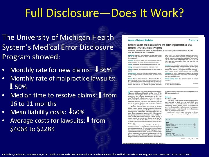 Full Disclosure—Does It Work? The University of Michigan Health System’s Medical Error Disclosure Program