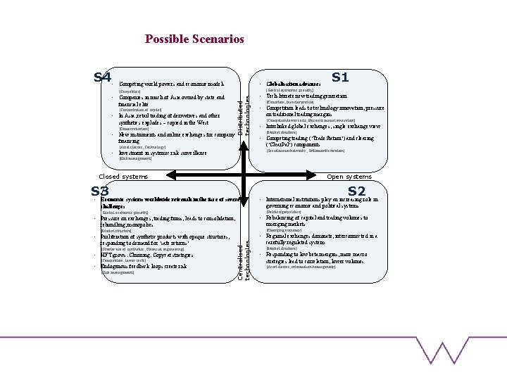 Possible Scenarios S 4 • • Globalisation advances Competing world powers and economic models