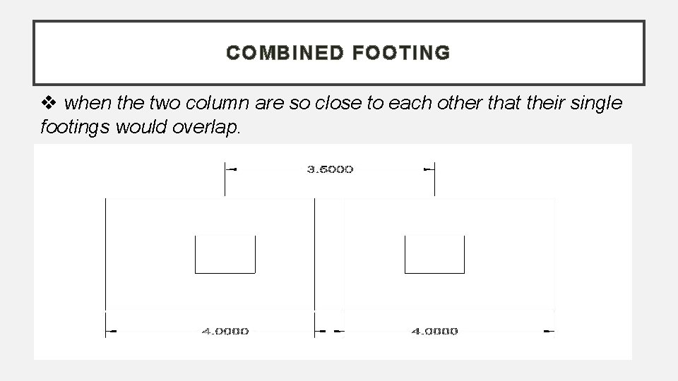 COMBINED FOOTING when the two column are so close to each other that their