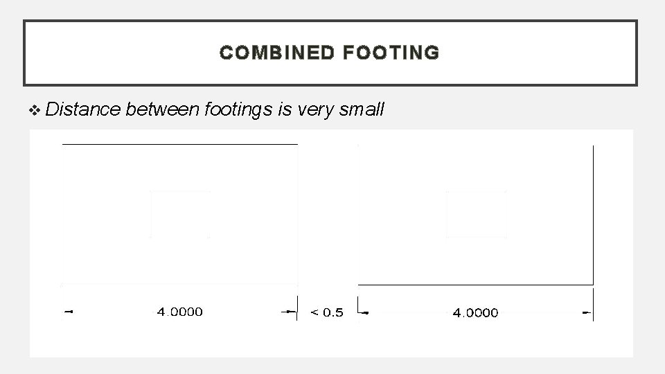 COMBINED FOOTING Distance between footings is very small 