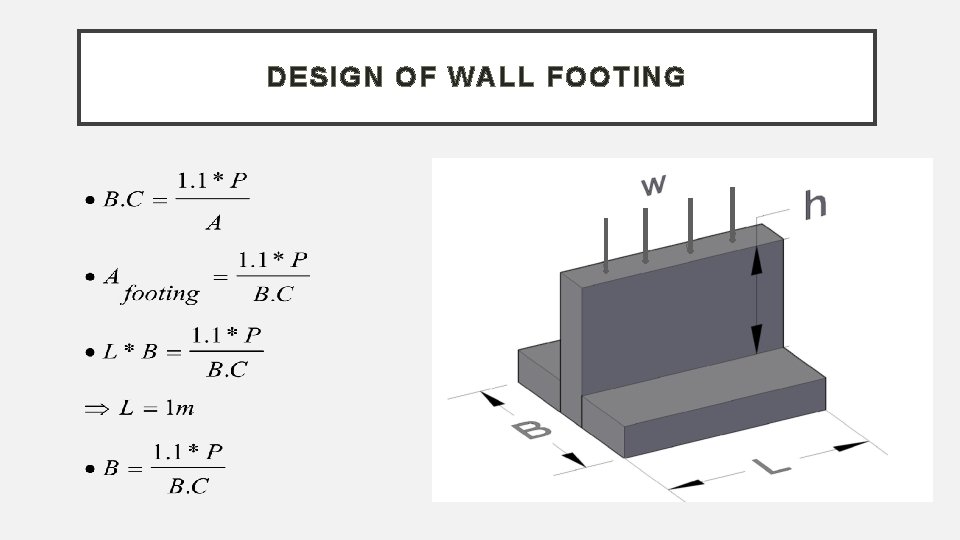 DESIGN OF WALL FOOTING 