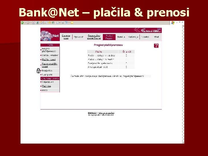 Bank@Net – plačila & prenosi 