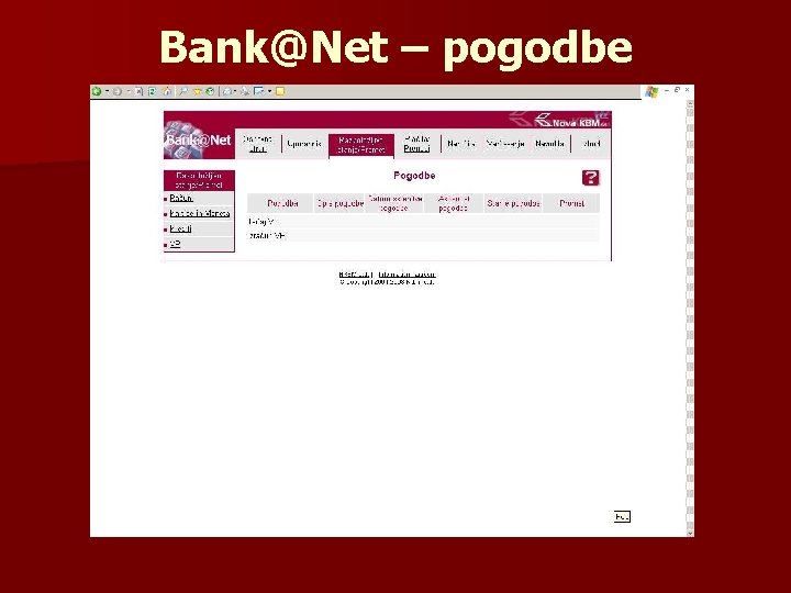 Bank@Net – pogodbe 