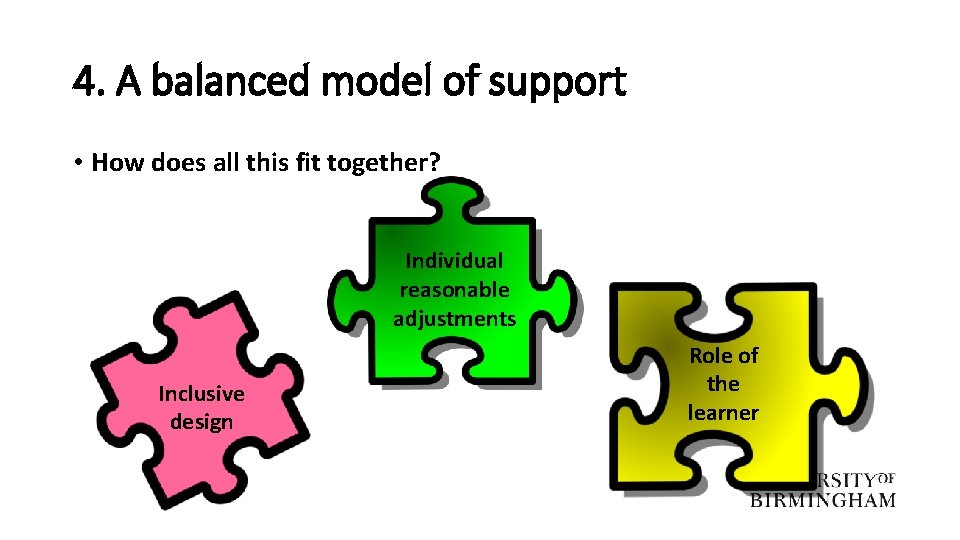 4. A balanced model of support • How does all this fit together? Individual