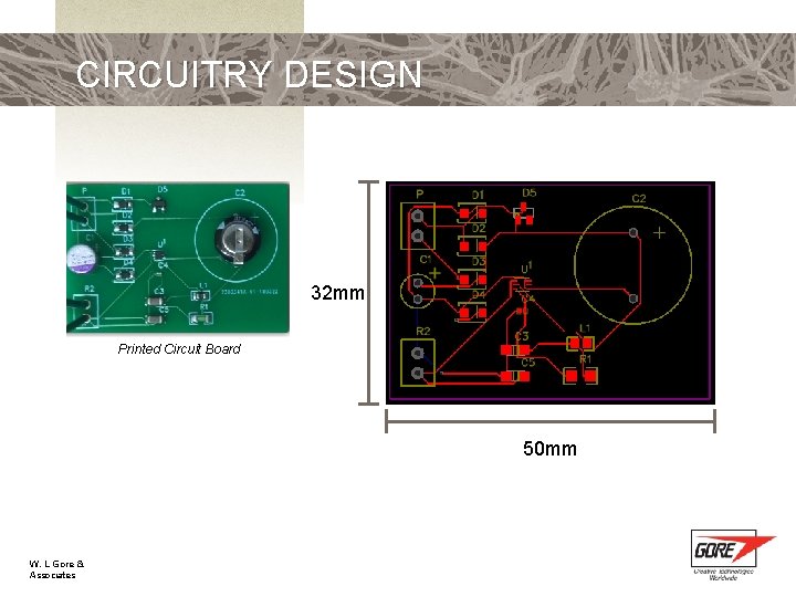 CIRCUITRY DESIGN 32 mm Printed Circuit Board 50 mm W. L. Gore & Associates