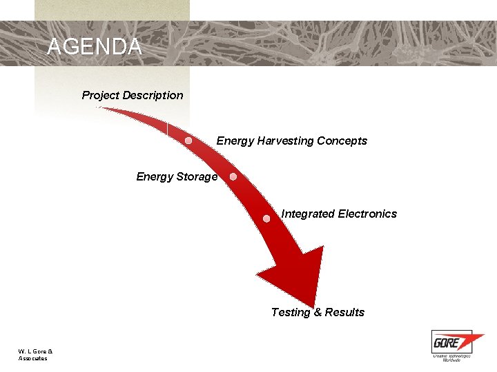 AGENDA Project Description Energy Harvesting Concepts Energy Storage Integrated Electronics Testing & Results W.