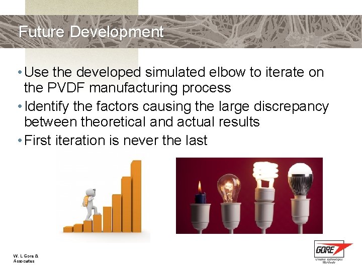 Future Development • Use the developed simulated elbow to iterate on the PVDF manufacturing