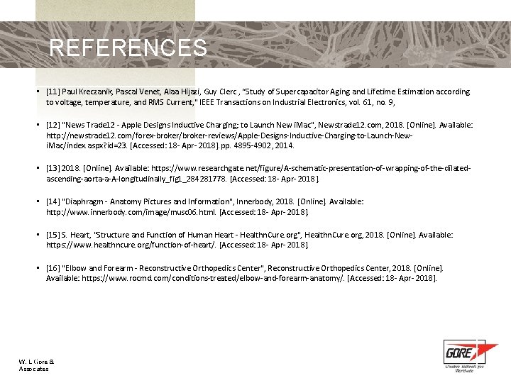 REFERENCES • [11] Paul Kreczanik, Pascal Venet, Alaa Hijazi, Guy Clerc , “Study of