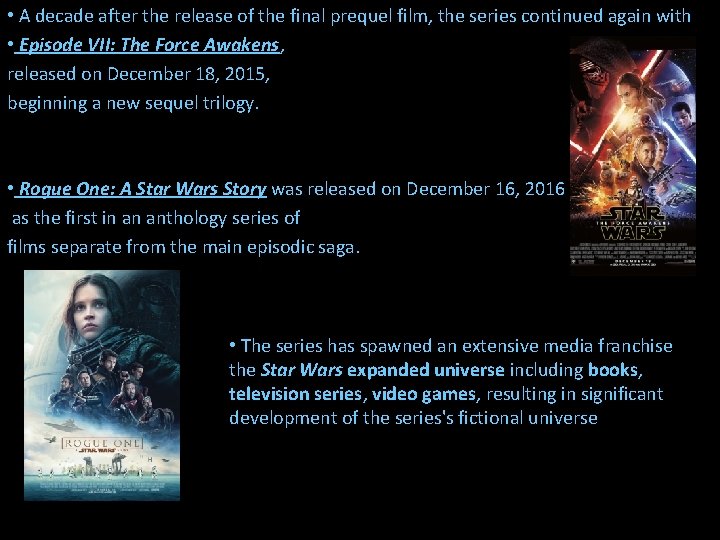  • A decade after the release of the final prequel film, the series