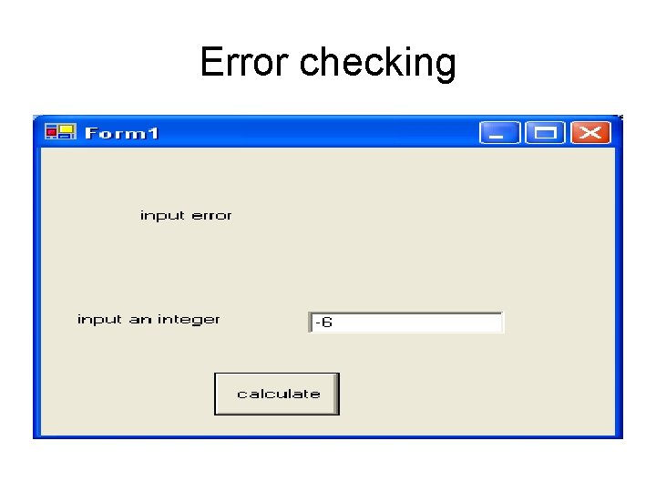 Error checking 