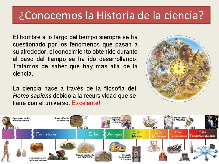 ¿Conocemos la Historia de la ciencia? El hombre a lo largo del tiempo siempre