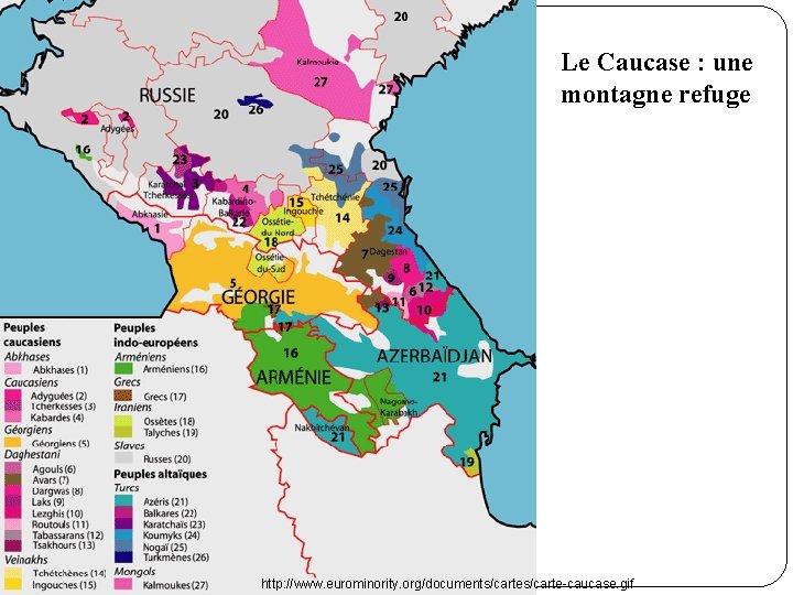 Le Caucase : une montagne refuge http: //www. eurominority. org/documents/carte-caucase. gif 