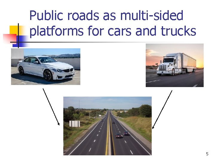 Public roads as multi-sided platforms for cars and trucks 5 