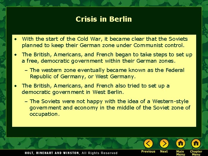 Chapter 25 The Cold War Begins Section Notes