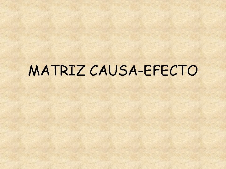 MATRIZ CAUSA-EFECTO 