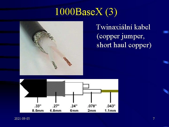 1000 Base. X (3) Twinaxiální kabel (copper jumper, short haul copper) 2021 -09 -05