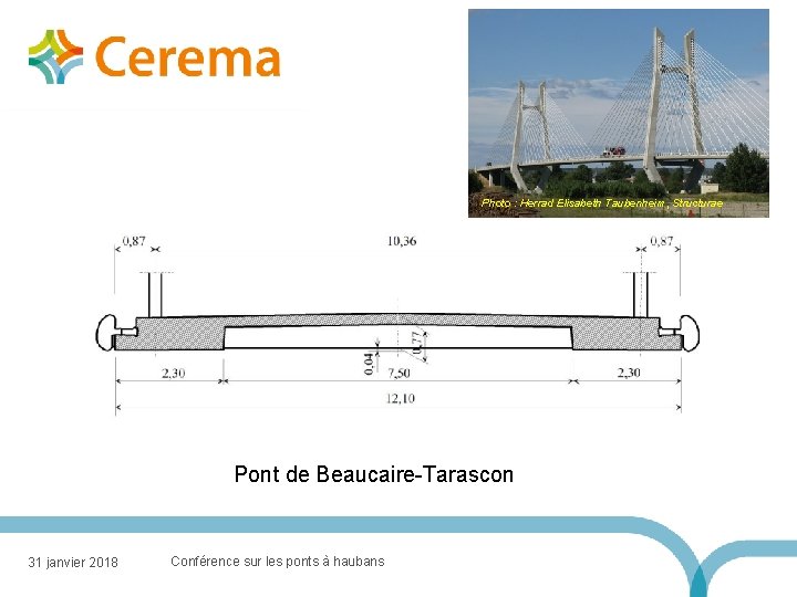 Photo : Herrad Elisabeth Taubenheim, Structurae Pont de Beaucaire-Tarascon 31 janvier 2018 Conférence sur